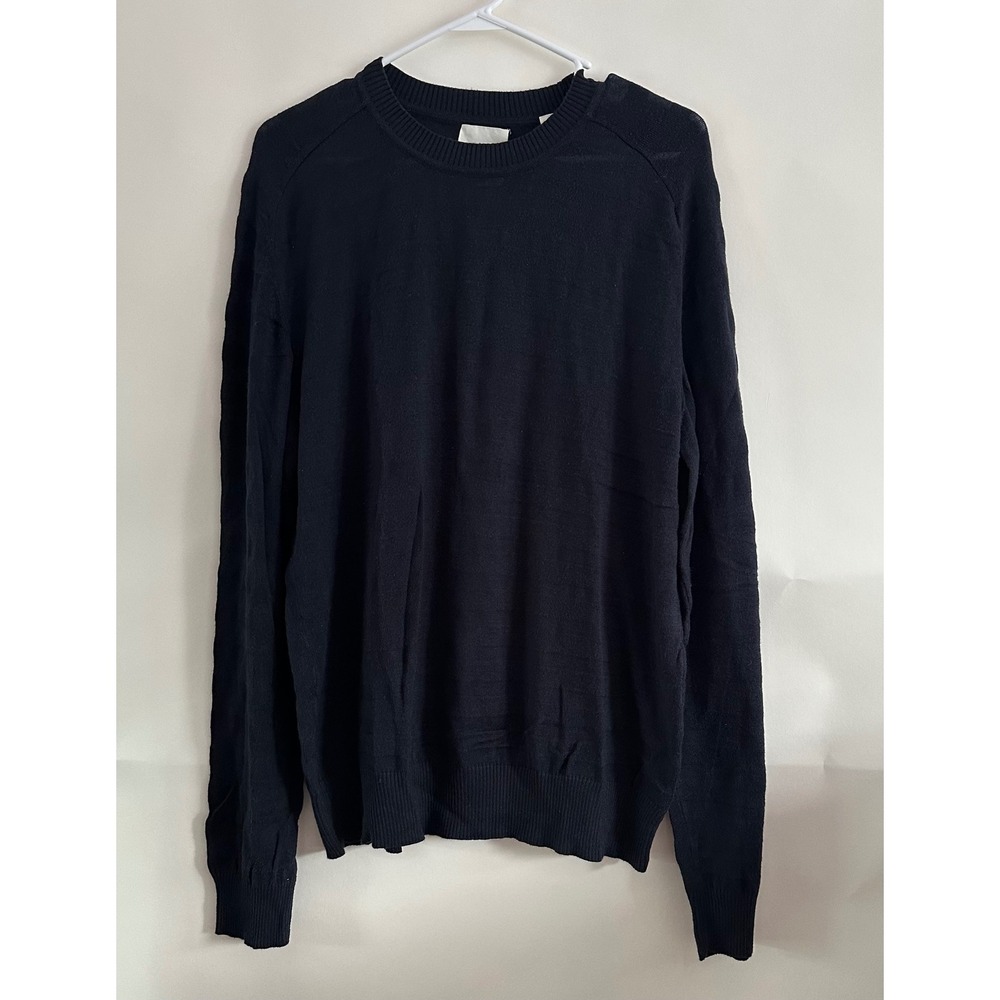 Billy Reid Mens Pima Cotton Cashmere Crewneck Sweater Navy Blue Large